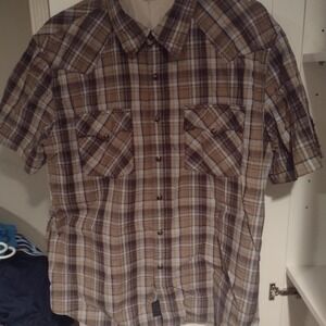 Calvin Klein mens short sleeve snap button shirt like new